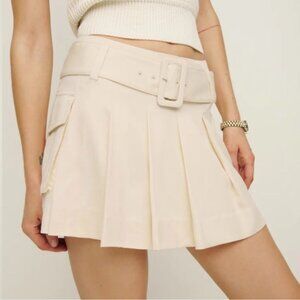 Brinley belted mini pleated cargo skirt